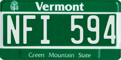 VT license plate NFI594
