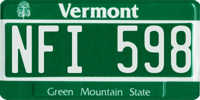 VT license plate NFI598