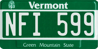 VT license plate NFI599