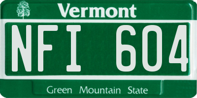 VT license plate NFI604