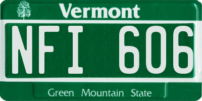 VT license plate NFI606