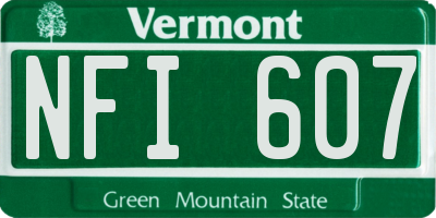 VT license plate NFI607