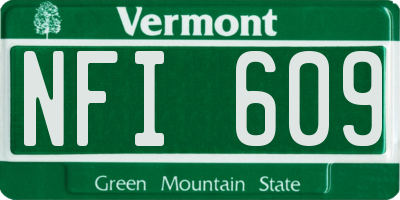 VT license plate NFI609