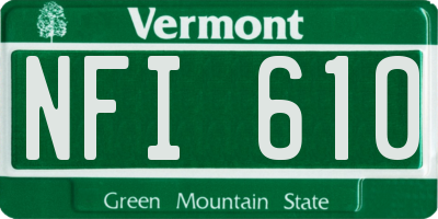 VT license plate NFI610