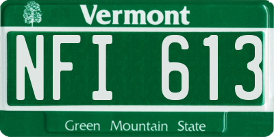 VT license plate NFI613
