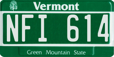 VT license plate NFI614