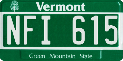 VT license plate NFI615