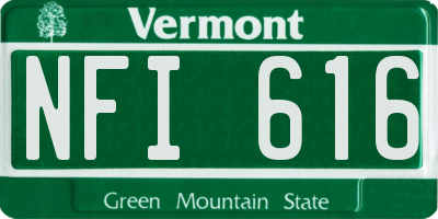 VT license plate NFI616