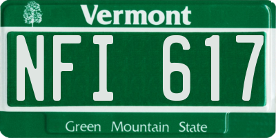 VT license plate NFI617