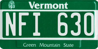 VT license plate NFI630
