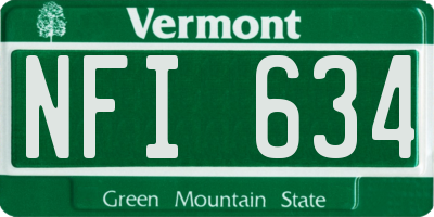 VT license plate NFI634