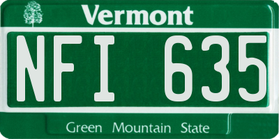 VT license plate NFI635