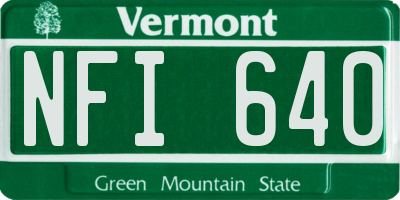 VT license plate NFI640