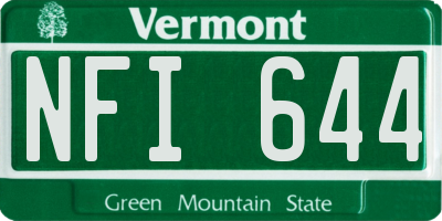 VT license plate NFI644