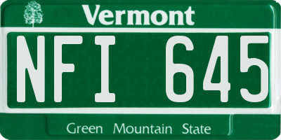 VT license plate NFI645