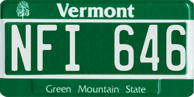 VT license plate NFI646