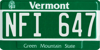 VT license plate NFI647