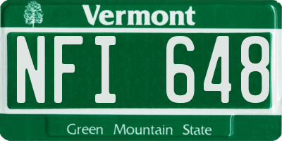 VT license plate NFI648