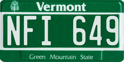 VT license plate NFI649