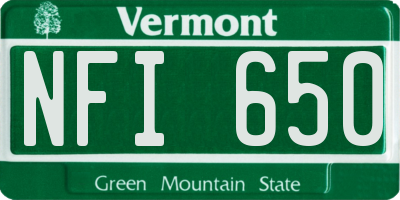 VT license plate NFI650