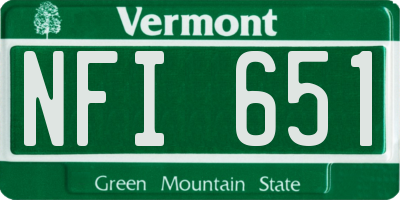 VT license plate NFI651