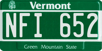 VT license plate NFI652