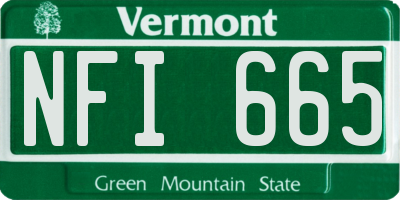 VT license plate NFI665