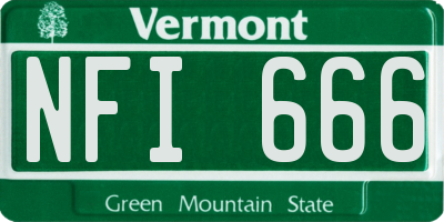 VT license plate NFI666