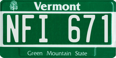 VT license plate NFI671