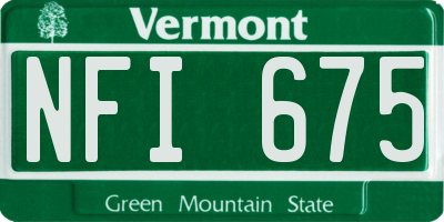 VT license plate NFI675