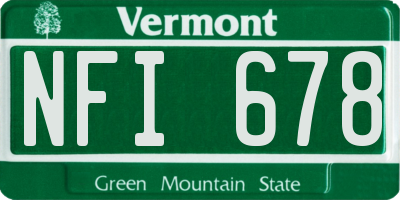 VT license plate NFI678