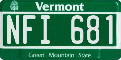 VT license plate NFI681