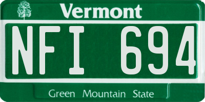 VT license plate NFI694