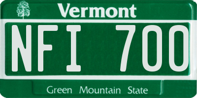 VT license plate NFI700