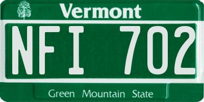 VT license plate NFI702