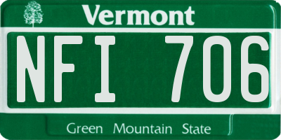 VT license plate NFI706