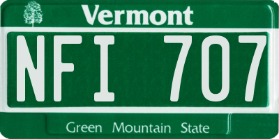 VT license plate NFI707