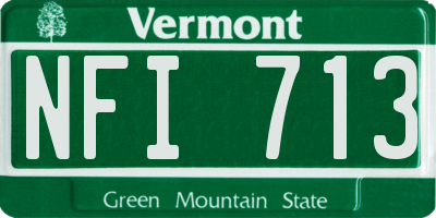 VT license plate NFI713