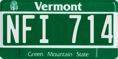 VT license plate NFI714