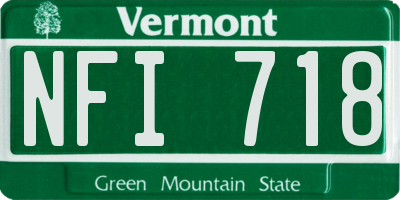 VT license plate NFI718