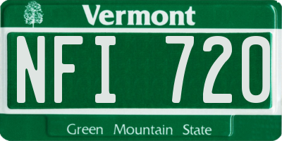 VT license plate NFI720