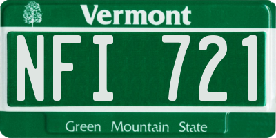 VT license plate NFI721