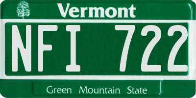 VT license plate NFI722