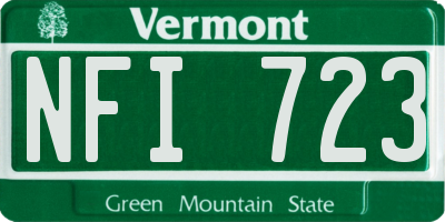 VT license plate NFI723