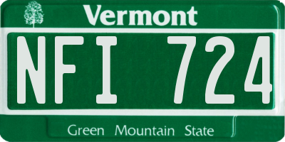 VT license plate NFI724