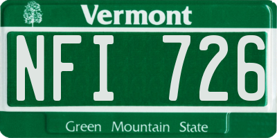 VT license plate NFI726