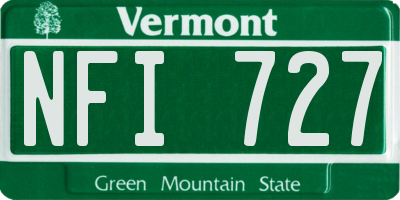 VT license plate NFI727