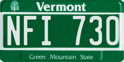 VT license plate NFI730