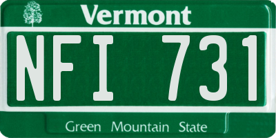 VT license plate NFI731