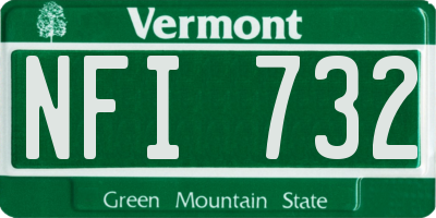 VT license plate NFI732